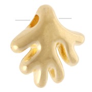 Cuenta de coral de 9 mm - Dorado con oro fino x1