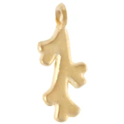 Colgante de coral 16x7 mm - Dorado con oro fino x1