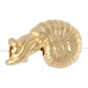 Perla de concha - 12x8 mm - Dorada con oro fino x1