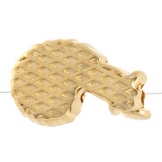 Perla de concha - 12x8 mm - Dorada con oro fino x1