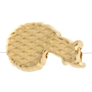 Perla de concha - 12x8 mm - Dorada con oro fino x1