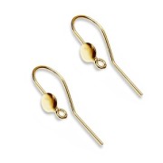 Ganchos 17 mm y disco 4,5 mm  de Plata 925 dorado con oro fino x2|raw }}