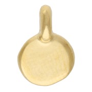 Dije redondo irregular martillado de 6 mm - Dorado con oro fino x5