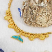 Dije redondo irregular martillado de 6 mm - Dorado con oro fino x5