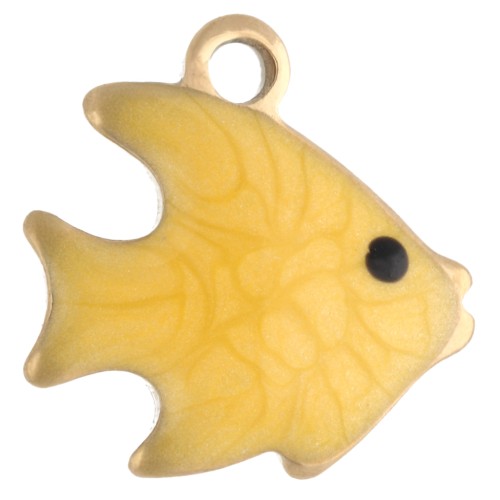 Mini dije de pez 10 mm con epoxi - Acero inoxidable 304 Oro - Amarillo x1