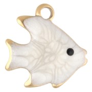 Mini dije de pez 10 mm con epoxi - Acero inoxidable 304 Oro - Blanco x1