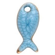 Dije mini pez 10x5 mm con epoxi - Acero inoxidable 304 - Azul x1