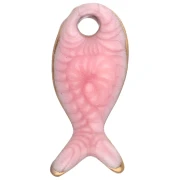 Dije mini pez 10x5 mm con epoxi - Acero inoxidable 304 - Rosa x1