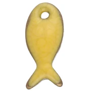 Dije mini pez 10x5 mm con epoxi - Acero inoxidable 304 - Amarillo x1
