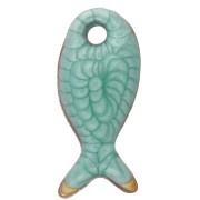 Dije mini pez 10x5 mm con epoxi - Acero inoxidable 304 - Verde x1