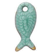 Dije mini pez 10x5 mm con epoxi - Acero inoxidable 304 - Verde x1
