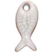 Dije mini pez 10x5 mm con epoxi - Acero inoxidable 304 - Blanco x1