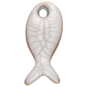 Dije mini pez 10x5 mm con epoxi - Acero inoxidable 304 - Blanco x1