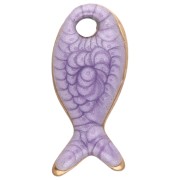 Dije mini pez 10x5 mm con epoxi - Acero inoxidable 304 - Violeta x1
