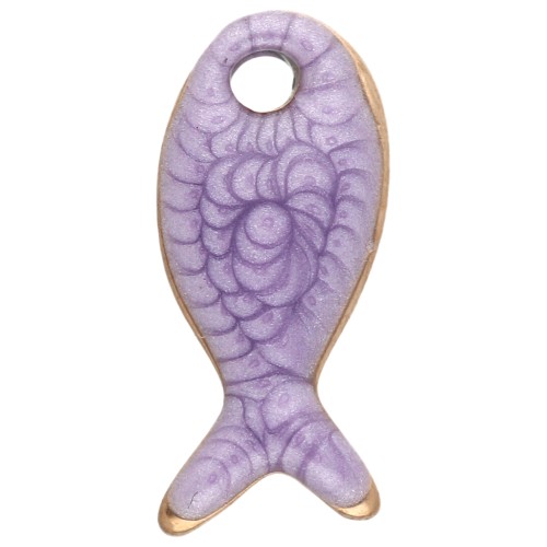 Dije mini pez 10x5 mm con epoxi - Acero inoxidable 304 - Violeta x1