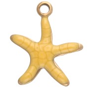 Dije de estrella de mar 12x11 mm con epoxi - Acero inoxidable 304 - Amarillo x1