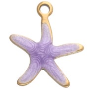 Dije de estrella de mar 12x11 mm con epoxi - Acero inoxidable 304 - Violeta x1