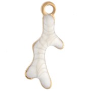 Mini dije de coral 13x5 mm con epoxi - Acero inoxidable 304 Oro - Blanco x1