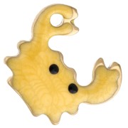Mini Cangrejo 11.5x11 mm con Epoxy - Acero Inoxidable Oro 304 - Amarillo x1