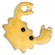 Mini Cangrejo 11.5x11 mm con Epoxy - Acero Inoxidable Oro 304 - Amarillo x1