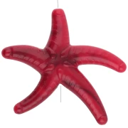 Perla acrílica estrella de mar 37x43 mm - Rojo - Negro jaspeado x1