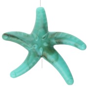 Turquesa - Perla acrílica estrella de mar 37x43 mm - Turquesa - Marrón jaspeado x1 Perla acrílica estrella de mar 37x43 mm - Turquesa - Marrón jaspeado x1