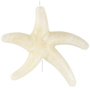Perla acrílica estrella de mar 37x43 mm - Crudo - Blanco jaspeado x1