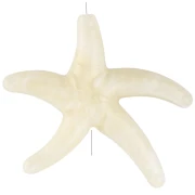 Perla acrílica estrella de mar 37x43 mm - Crudo - Blanco jaspeado x1