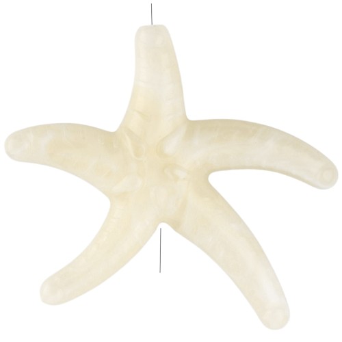 Perla acrílica estrella de mar 37x43 mm - Crudo - Blanco jaspeado x1