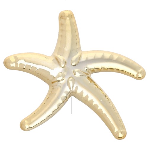 Perla estrella de mar 37x43 mm en acrílico metálico CCB - Oro x1