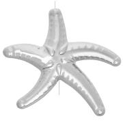 37x43 mm acrílico metálico estrella de mar perla CCB - Plata x1
