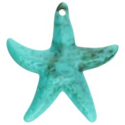 Colgante acrílico estrella de mar 49x45 mm - Turquesa - Marrón jaspeado x1