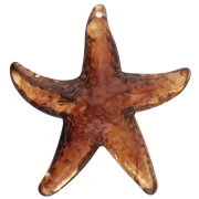 Colgante estrella de mar, 49x45 mm, acrílico - Marrón jaspeado x1