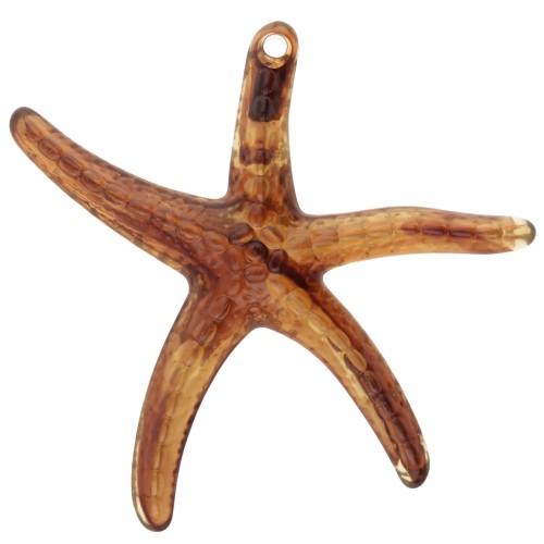 Colgante estrella de mar acrílico 87x89 mm - Marrón x1