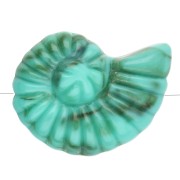 Cuenta de concha de caracol acrílica 20x16 mm - Verde turquesa jaspeado x1