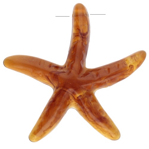 Colgante estrella de mar 37x38 mm resina - Caramelo x1