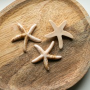 Colgante estrella de mar 37x38 mm resina - Beige - Marrón claro jaspeado x1