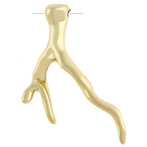 CCB Colgante Coral Acrílico Metálico 48x33 mm - Oro x1