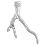 CCB Colgante Coral Acrílico Metálico 48x33 mm - Plata x1