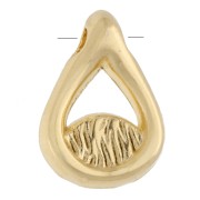 Dije en forma de gota de 10 x 7 mm con motivo de ojo y resina epoxi - Dorado - Blanco x1