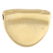 Cuenta semicircular de 11 x 14 mm con motivo de ojo y resina epoxi - Dorado con oro fino - Blanca x1