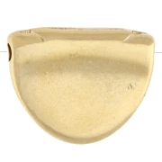 Cuenta semicircular de 11 x 14 mm con motivo de ojo y resina epoxi - Dorado con oro fino - Blanca x1
