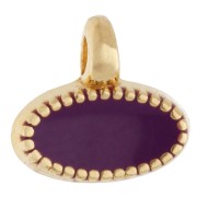 Mini dije ovalado de 8 x 9 mm con resina epoxi - Dorado - Morado x1