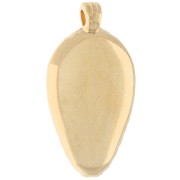 Colgante en forma de punta estriada de 25 x 13 mm con resina epoxi - Dorado - Verde x1