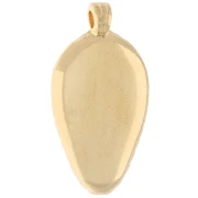 Colgante en forma de punta estriada de 25 x 13 mm con resina epoxi - Dorado - Verde x1