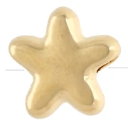 Perla estrella de mar de 10 mm con resina epoxi - Dorado con oro fino - Gris azulado brillante