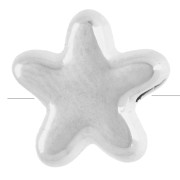 Perla estrella de mar de 10 mm con motivo de ojo - epoxi - Plateado fino antiguo - Blanco