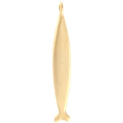 Colgante pez 58x9 mm con resina epoxi - Dorado con oro fino - Azul - Rojo x1