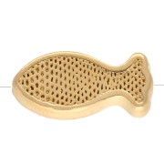 Cuenta pez 6x13 mm motivo ojo - Resina epoxi - Dorado oro fino Azul Blanco x 1