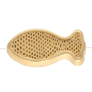 Cuenta pez 6x13 mm motivo ojo - Resina epoxi - Dorado oro fino Azul Blanco x 1